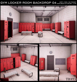 Second Life Marketplace - TROPIX // Gym locker room backdrop 04